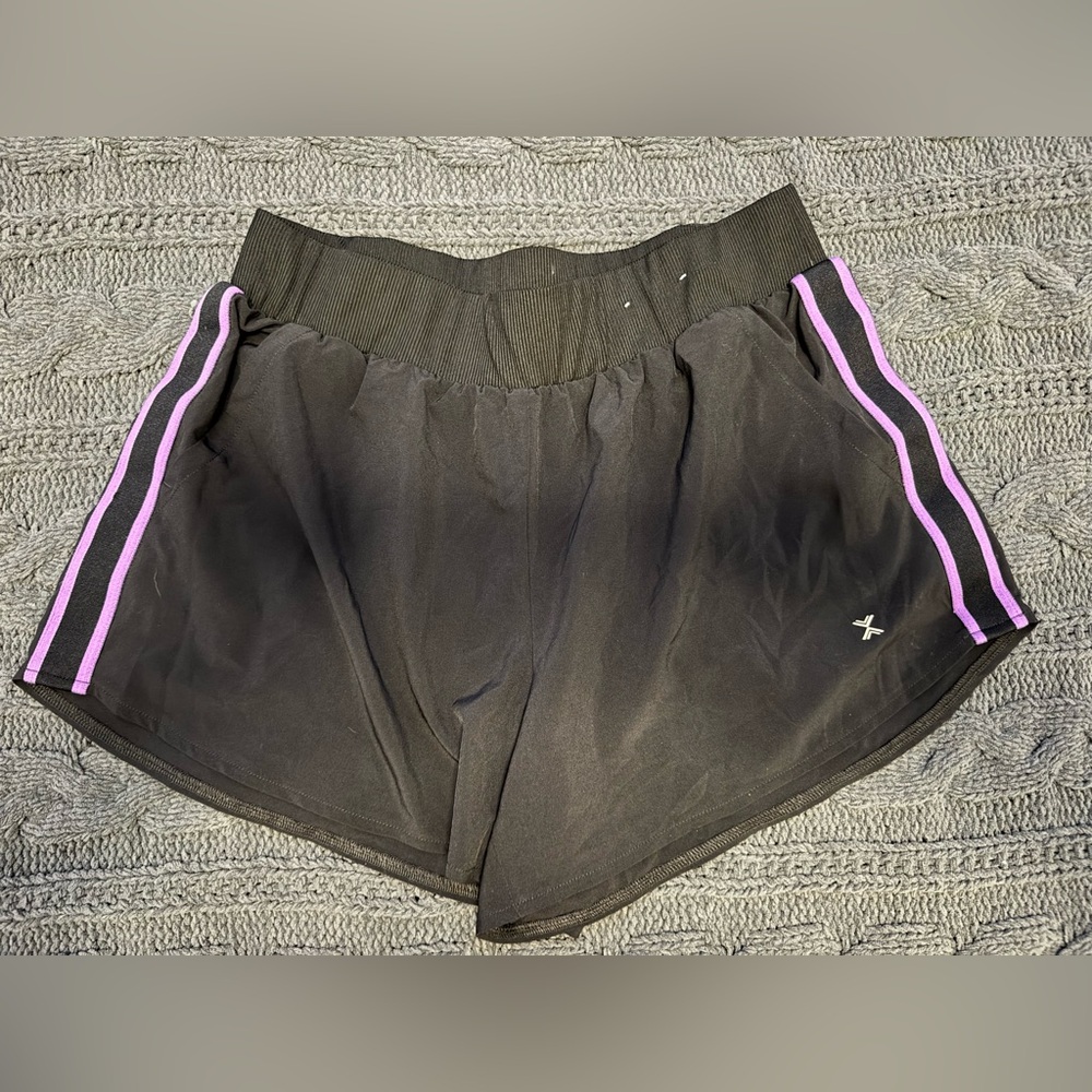 Xersion Black Shorts with Purple Trim (Women Medium)